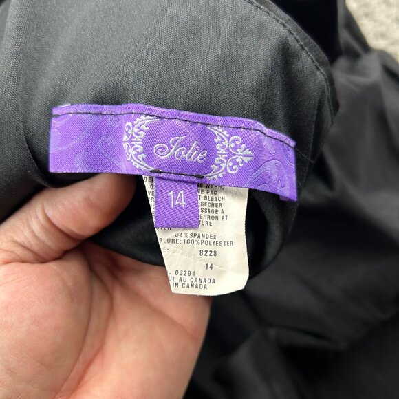 Jolie Dress Women Size 14 Black Ruffled Ruffles Cocktail Party One Shoulder - Picture 5 of 10